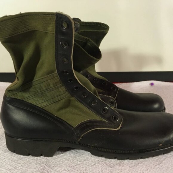 1960s CIC HOT WEATHER SPIKE PROTECTED GREEN JUNGLE COMBAT sz13XN BOOTS SI 592